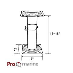 Sėdynės pjedestalas skirtas žvejybinėms valtims ProMarine reguliuojamo aukščio 30-44cm цена и информация | Promarine Товары для рыбалки | pigu.lt