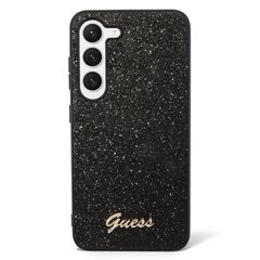 Guess PC|TPU Glitter Flakes Metal Logo Case skirtas Samsung Galaxy S23, juodas kaina ir informacija | Telefono dėklai | pigu.lt