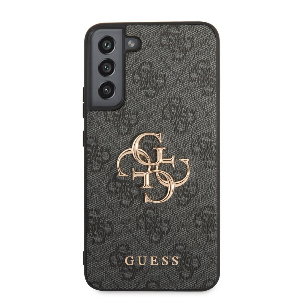 Guess PU 4G Metal Logo Case skirtas Samsung Galaxy S23+, pilkas kaina ir informacija | Telefono dėklai | pigu.lt