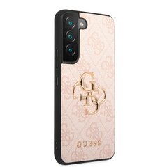 Guess PU 4G Metal Logo Case skirtas Samsung Galaxy S23, rožinis kaina ir informacija | Telefono dėklai | pigu.lt