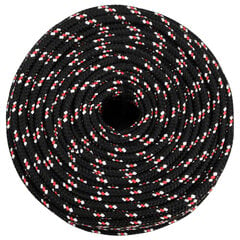 Valties virvė vidaXL, juoda, 10mm, 500m kaina ir informacija | Priedai valtims ir baidarėms | pigu.lt