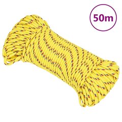 Valties virvė vidaXL, geltona, 5mm, 50m kaina ir informacija | Priedai valtims ir baidarėms | pigu.lt