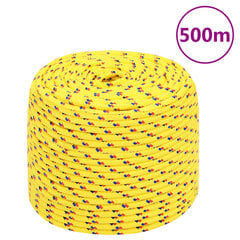 Valties virvė vidaXL, geltona, 10mm, 500m kaina ir informacija | Priedai valtims ir baidarėms | pigu.lt