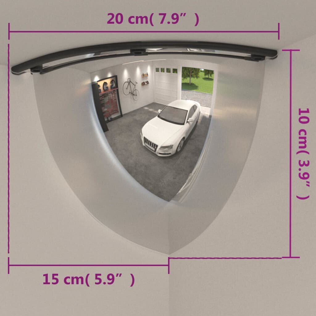 Sferiniai kelio veidrodžiai vidaXL, 30 cm, 2vnt. kaina ir informacija | Auto reikmenys | pigu.lt