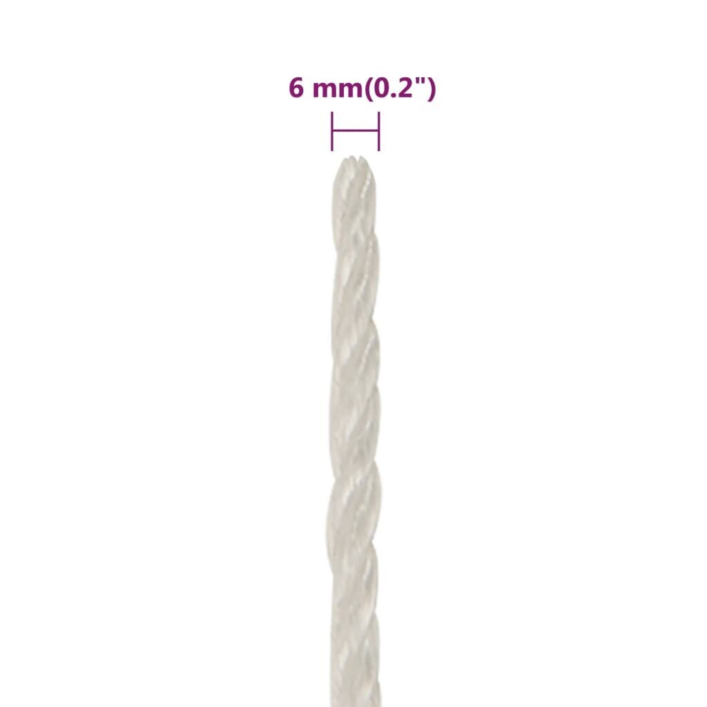 Balta darbo virvė, 6mm, 25m цена и информация | Sodo įrankiai | pigu.lt
