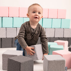 Мягкие блоки KiddyMoon, 24 шт., серые/зеленые цена и информация | Игрушки для малышей | pigu.lt