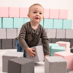 Мягкие блоки KiddyMoon, 12 шт., серые/зеленые цена и информация | Игрушки для малышей | pigu.lt