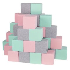 Мягкие блоки KiddyMoon, 48 шт., серые/розовые/зеленые цена и информация | Игрушки для малышей | pigu.lt