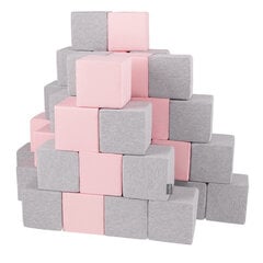 Мягкие блоки KiddyMoon, 48 шт., серые/розовые цена и информация | Игрушки для малышей | pigu.lt