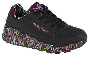 Skechers Uno Lite, для девочек кроссовки, черный цена и информация | Детская спортивная обувь | pigu.lt
