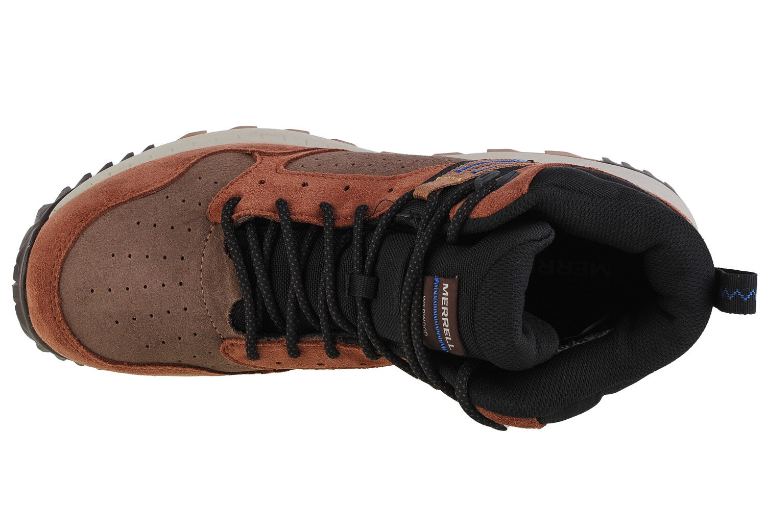 Sportiniai batai vyrams Merrell Wildwood Sneaker Mid WP, rudi kaina ir informacija | Kedai vyrams | pigu.lt