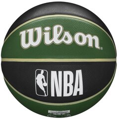 Wilson NBA Team Milwaukee Bucks Ball, unisex basketball balls , зеленый цена и информация | Баскетбольные мячи | pigu.lt