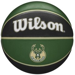 Wilson NBA Team Milwaukee Bucks Ball, unisex basketball balls , зеленый цена и информация | Баскетбольные мячи | pigu.lt
