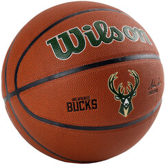 Wilson NBA Team Milwaukee Bucks Ball, unisex basketball balls , зеленый цена и информация | Баскетбольные мячи | pigu.lt