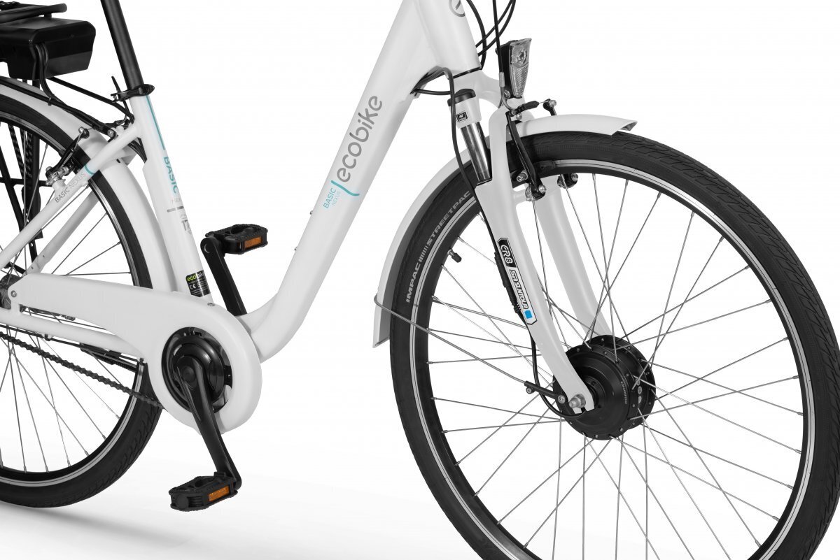 Elektrinis dviratis Ecobike Basic Nexus 8,7 Ah Greenway, baltas kaina ir informacija | Elektriniai dviračiai | pigu.lt