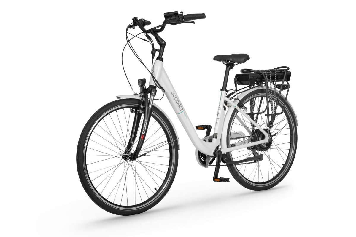 Elektrinis dviratis Ecobike Traffic 11,6 Ah Greenway, baltas kaina ir informacija | Elektriniai dviračiai | pigu.lt