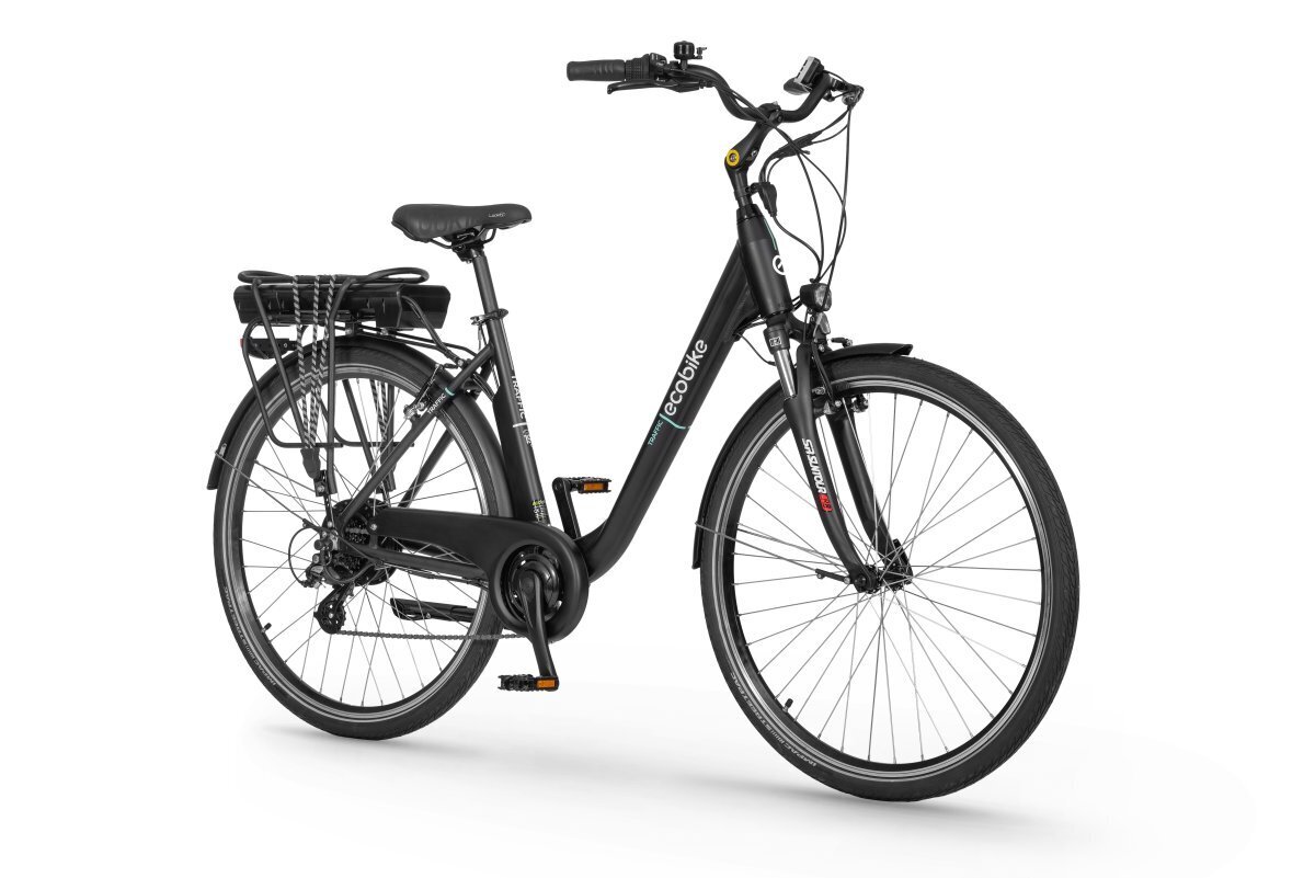 Elektrinis dviratis Ecobike Traffic 11,6 Ah Greenway, juodas kaina ir informacija | Elektriniai dviračiai | pigu.lt