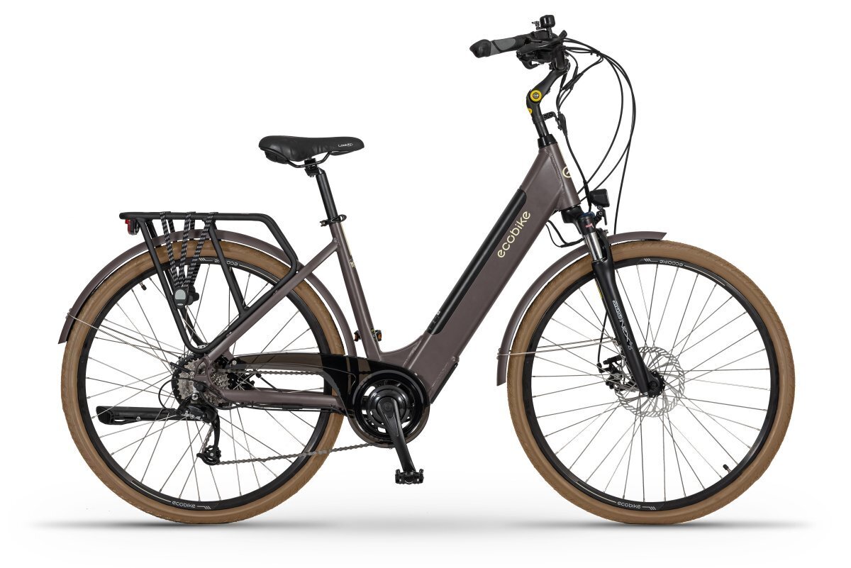 Elektrinis dviratis Ecobike X-City 13 Ah Greenway, Coffee цена и информация | Elektriniai dviračiai | pigu.lt