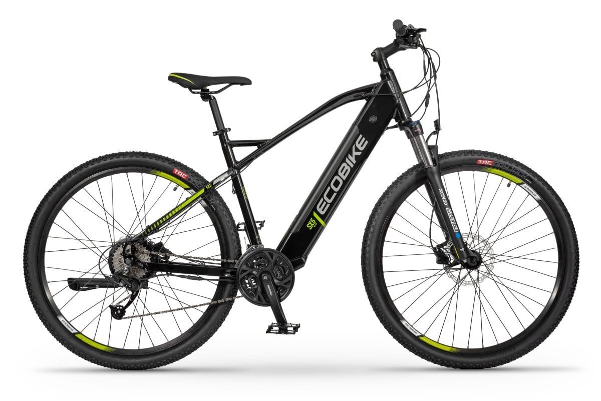 Elektrinis dviratis Ecobike SX5 17,5 Ah LG, juodas kaina ir informacija | Elektriniai dviračiai | pigu.lt