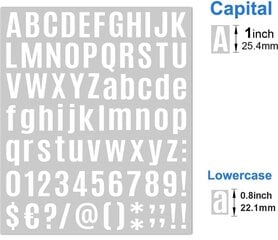 Виниловые наклейки Алфавит Стикеры белые буквы и цифры - 920 шт. цена и информация | Аппликации, декорации, наклейки | pigu.lt