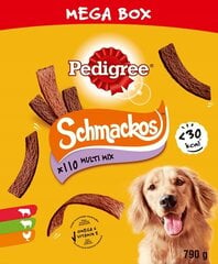 Pedigree Mega Box Schmackos šunims su jautiena,ėriena ir paukštiena, 5x158 g kaina ir informacija | Skanėstai šunims | pigu.lt