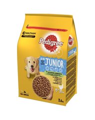 Pedigree Junior su vištiena ir ryžiais, 3x2,6 kg kaina ir informacija | Sausas maistas šunims | pigu.lt