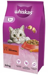 Whiskas Adult su jautiena, 3x3.8 kg kaina ir informacija | Sausas maistas katėms | pigu.lt