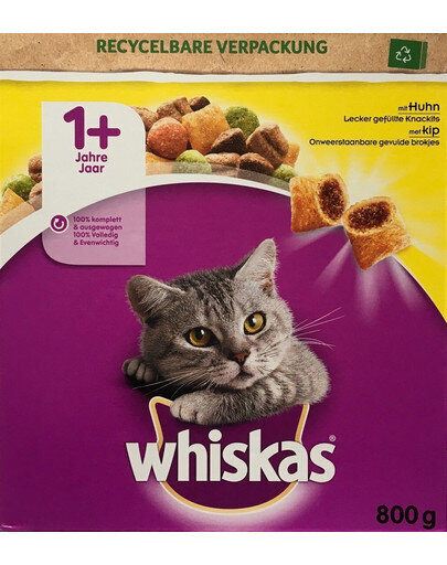 Whiskas suaugusioms katėms su vištiena, 5x800 g kaina ir informacija | Sausas maistas katėms | pigu.lt
