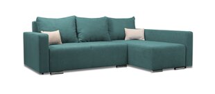 Угловой диван Megan, левый, бирюзовый цена и информация | Угловые диваны | pigu.lt
