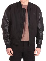 Мужская куртка CALVIN KLEIN JEANS Faux Leather Bomber 560075060, черная цена и информация | Мужские куртки | pigu.lt