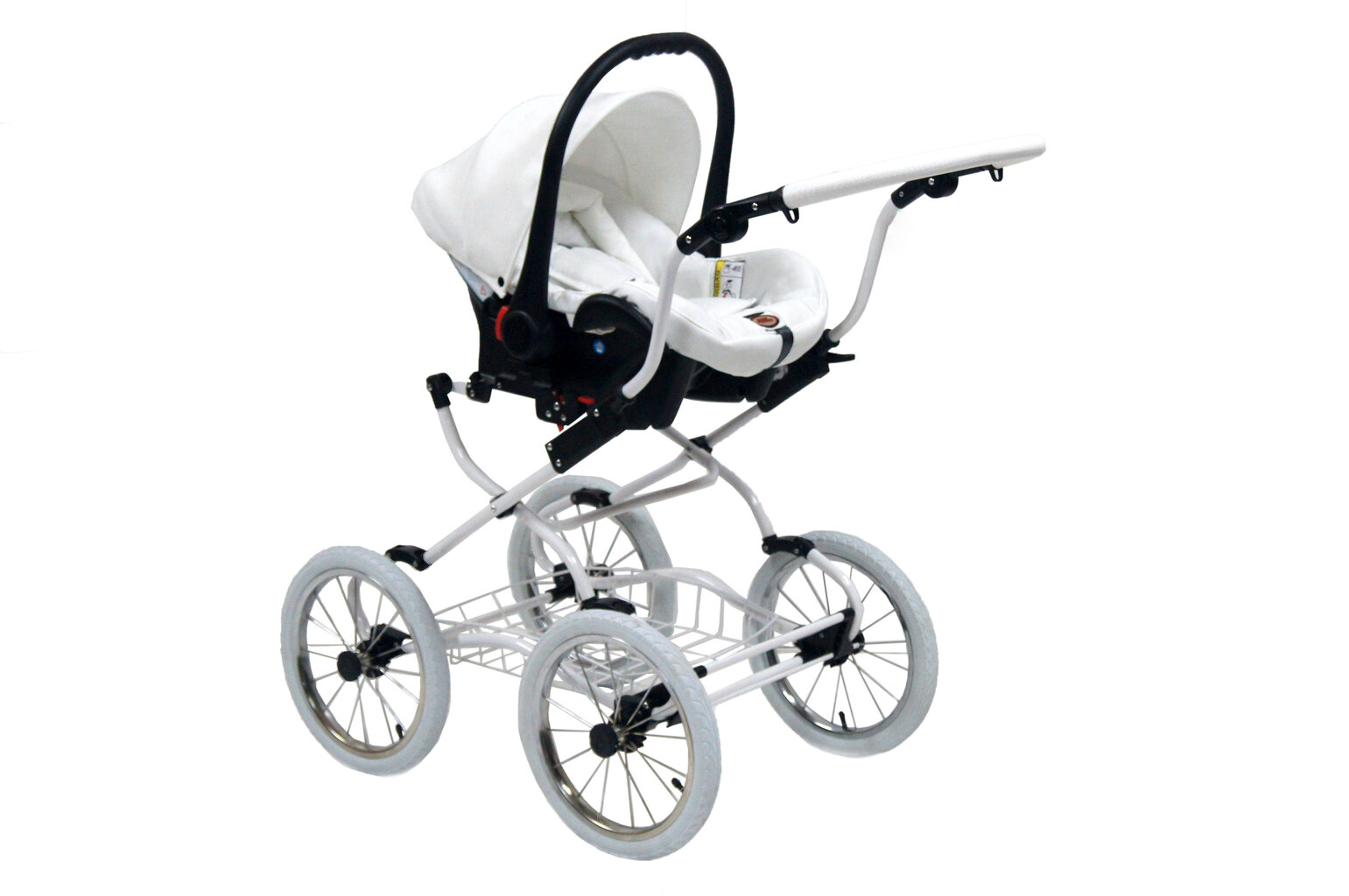 Universalus vežimėlis Scarlett Baby Fashion 3in1, white-grey kaina ir informacija | Vežimėliai | pigu.lt
