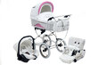 Universalus vežimėlis Scarlett Baby Fashion 3in1, white-grey kaina ir informacija | Vežimėliai | pigu.lt