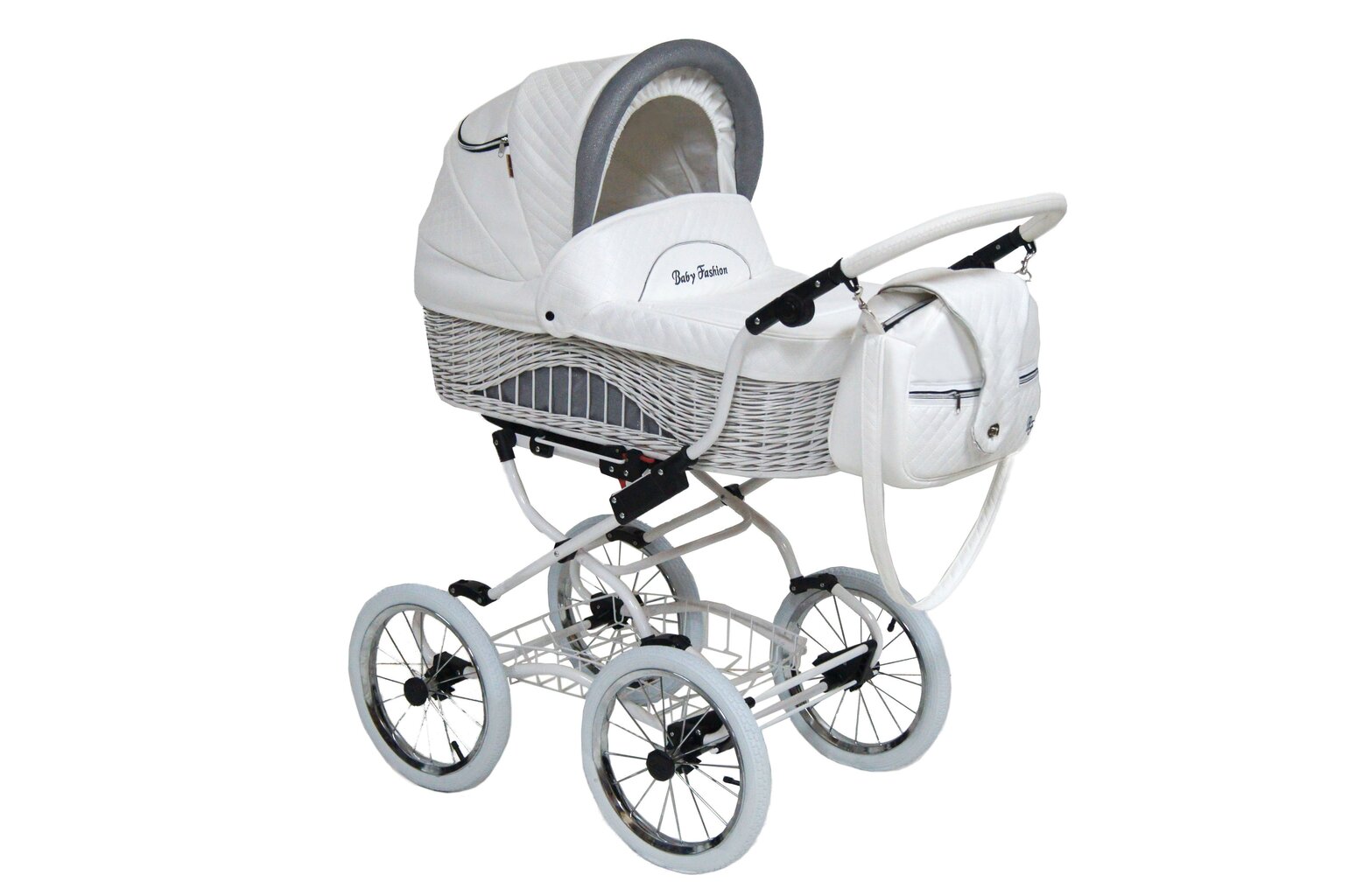 Universalus vežimėlis Scarlett Baby Fashion 3in1, white-grey kaina ir informacija | Vežimėliai | pigu.lt