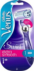 Бритва для женщин Gillette Venus Swirl Extra Smooth, 1 шт. цена и информация | Косметика и средства для бритья | pigu.lt