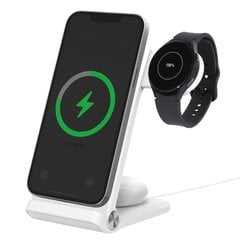 Nillkin PowerTrio 3in1 Wireless Charger MagSafe for Samsung Watch White цена и информация | Зарядные устройства для телефонов | pigu.lt