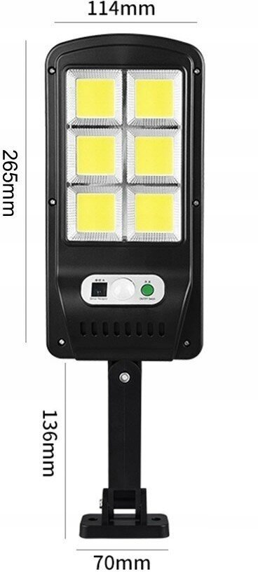 Gatvės žibintas su nuotolinio valdymo pultu 120 LED COB kaina ir informacija | Lauko šviestuvai | pigu.lt