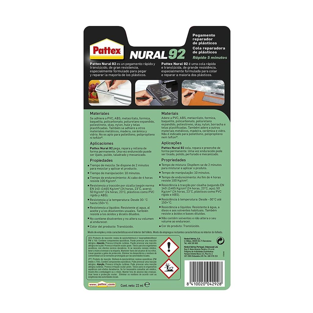 Super klijai Pattex Nural 92 22 ml kaina ir informacija | Klijai | pigu.lt