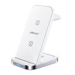 3in1 Qi inductive charger with stand Acefast E15 15W (white) цена и информация | Зарядные устройства для телефонов | pigu.lt