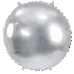 Folinis apvalus balionas, 59 cm, sidabrinis kaina ir informacija | Balionai | pigu.lt