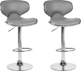 2-ių baro kėdžių komplektas Beliani Conway, pilkas/sidabrinis kaina ir informacija | Virtuvės ir valgomojo kėdės | pigu.lt