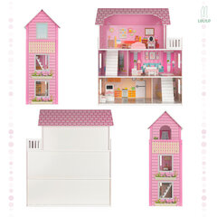 Medinis lėlių namas Lulilo Trikito, rožinis цена и информация | Игрушки для девочек | pigu.lt