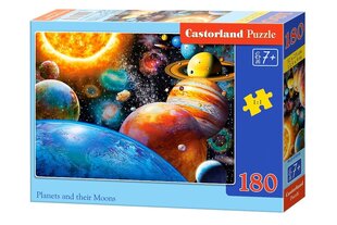 CASTORLAND Puzzle 180el. Planets and their Moons - Planety i ich księżyce цена и информация | Пазлы | pigu.lt