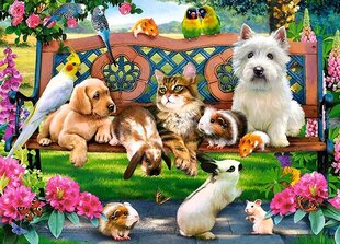 CASTORLAND Puzzle 180el. Pets in the Park - Zwierzęta w parku цена и информация | Пазлы | pigu.lt