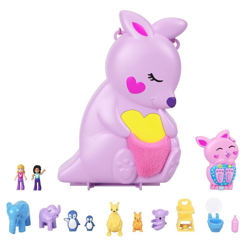 Lėlyčių rinkinys su rankine Polly Pocket Mama&Joey Kangaroo kaina ir informacija | Žaislai mergaitėms | pigu.lt