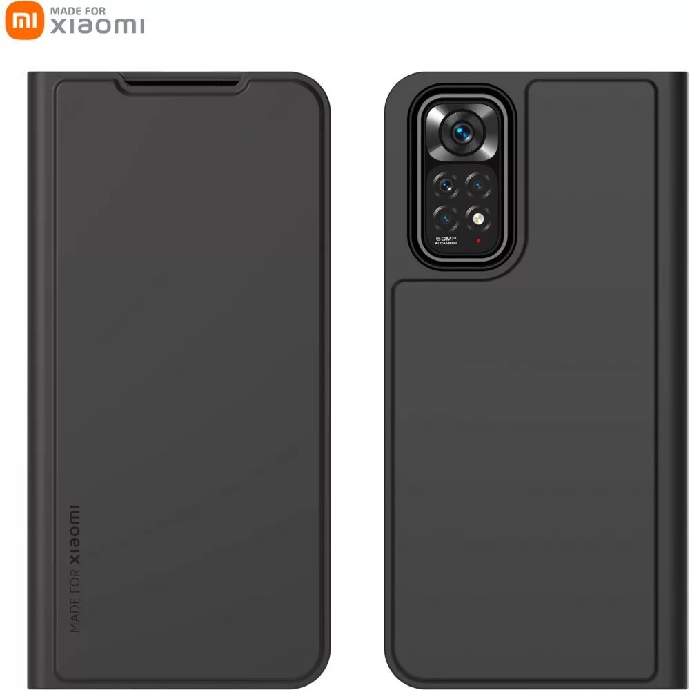 Xiaomi Book Case, skirtas Xiaomi Redmi Note 11, juodas kaina ir informacija | Telefono dėklai | pigu.lt