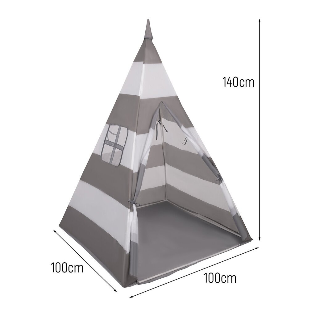 Žaidimų palapinė su kamuoliukais Selonis Teepee, 900 kamuoliukų, balta/pilka kaina ir informacija | Žaislai kūdikiams | pigu.lt