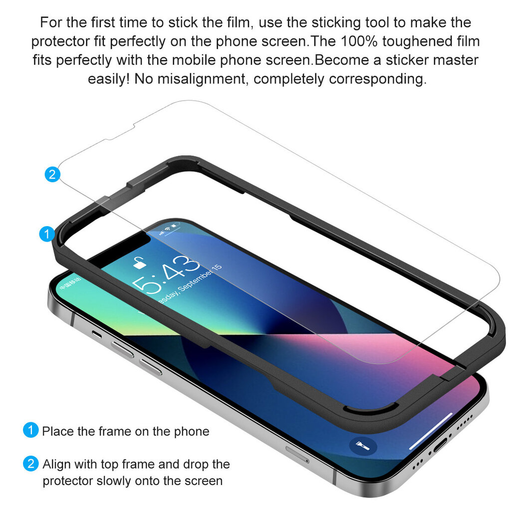 Apsauginis stikliukas skirtas Apple iPhone 14 Pro Max, 3 vnt. kaina ir informacija | Apsauginės plėvelės telefonams | pigu.lt