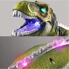 Зеленый динозавр T-Rex, движущийся, светящийся цена и информация | Развивающие игрушки | pigu.lt