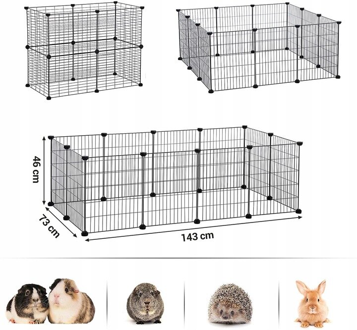 Metalinis narvas maniežas 143 x 73 x 46 cm kaina ir informacija | Transportavimo narvai, krepšiai | pigu.lt