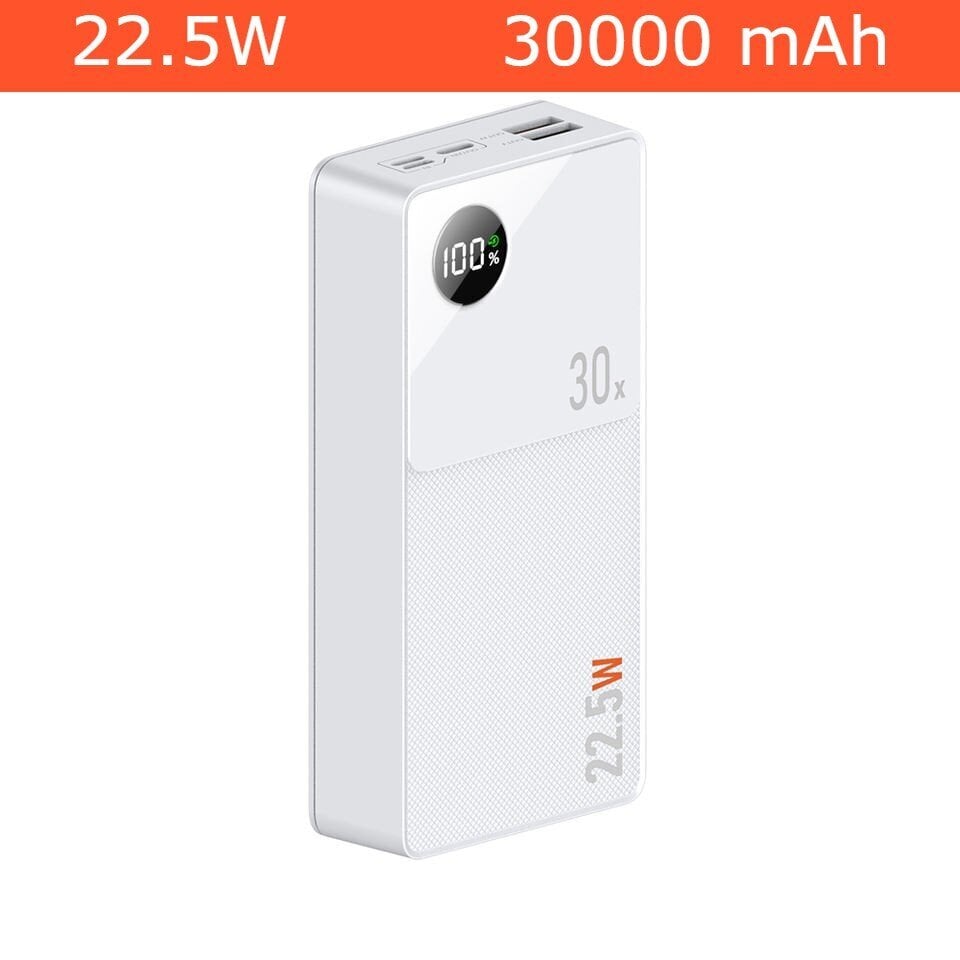 Cyke Q8 30000mAh 22,5W greito įkrovimo mobilusis maitinimo blokas su LED ekranu (Power Bank) цена и информация | Atsarginiai maitinimo šaltiniai (power bank) | pigu.lt